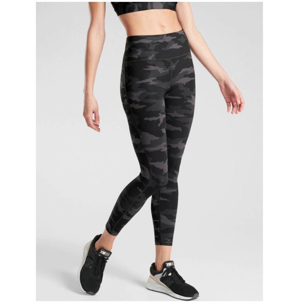 Athleta Ultimate Stash Pocket Camo 7/8 Tight Leggings‎ Black Size Medium